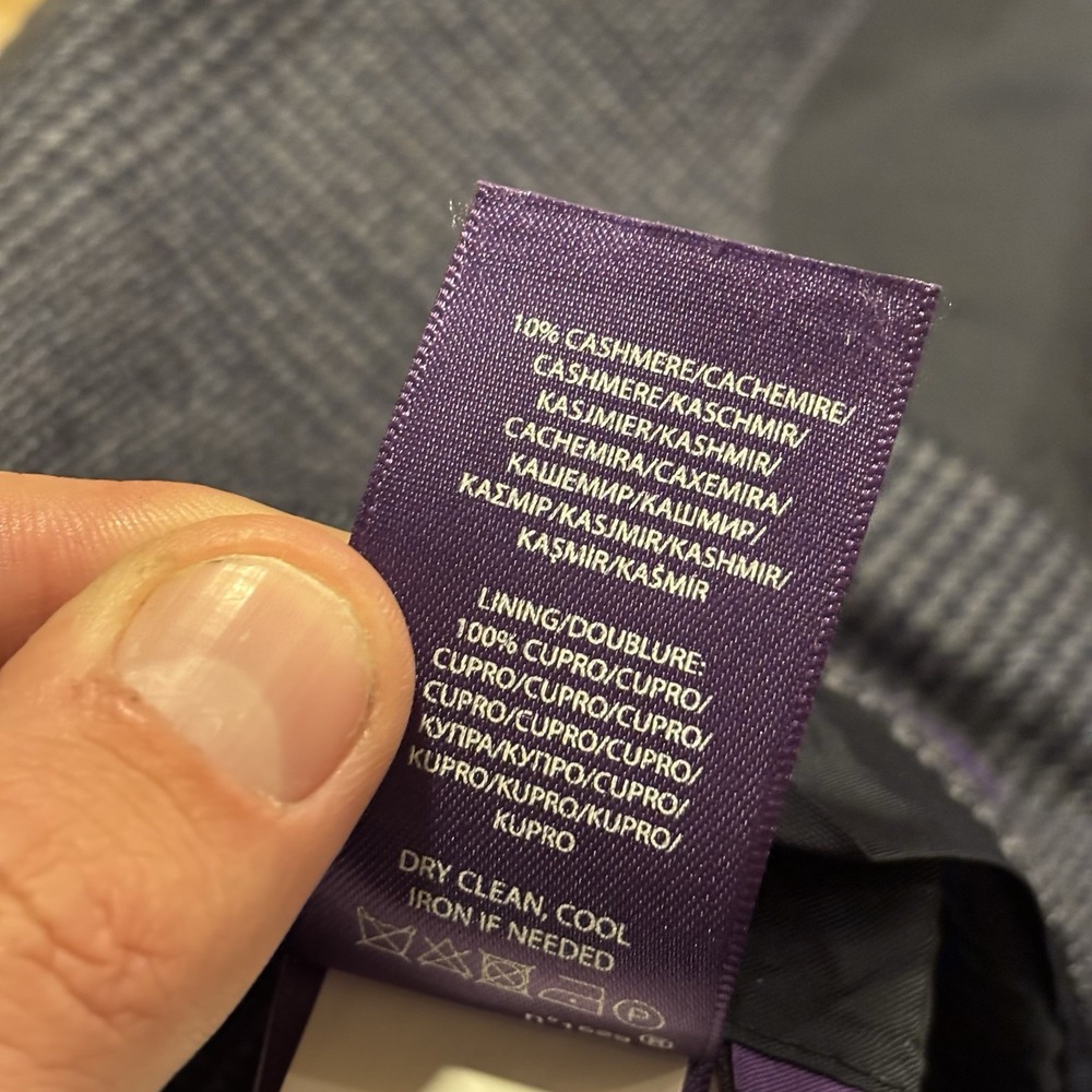 Ralph Lauren Purple Label "Gregory" Suit Slim 42L Fits 40L Grey Glen Plaid 34x32 - Picture 10 of 16